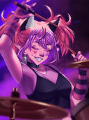 Mia for luucalio on ArtFight (https://artfight.net/attack/5944730.playing-the-drums)